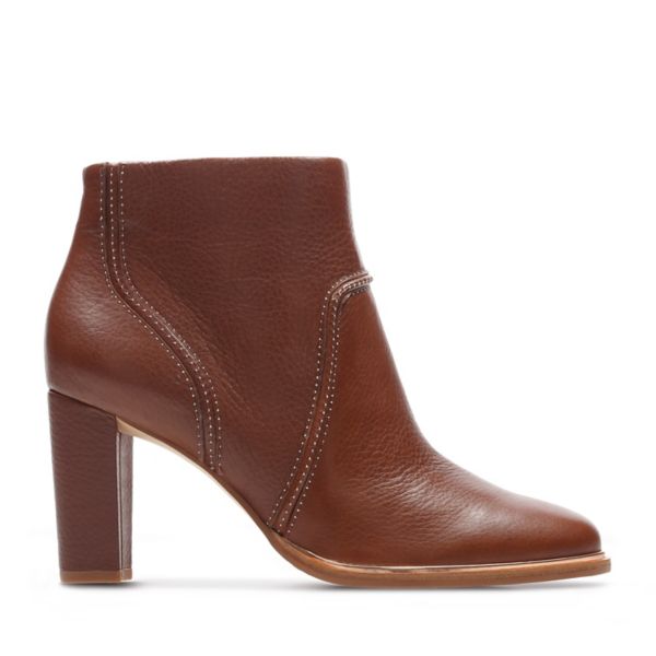 Clarks Womens Ellis Betty Ankle Boots Brown | UK-8136524 - Click Image to Close